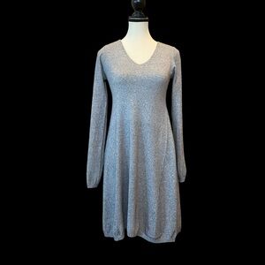 Chic Long Sleeve Gray Dress Wool blend EUC SMALL